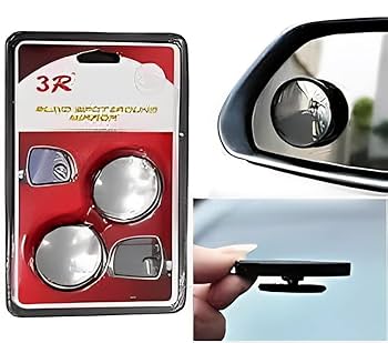 Guance 360° HD Convex Blind Spot Mirror – Frameless Rear View Mirror for Cars, Bikes, Trucks, Vans – Pack of 2